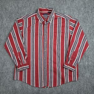Basic Editions Vintage 90s Striped Shirt XL Red